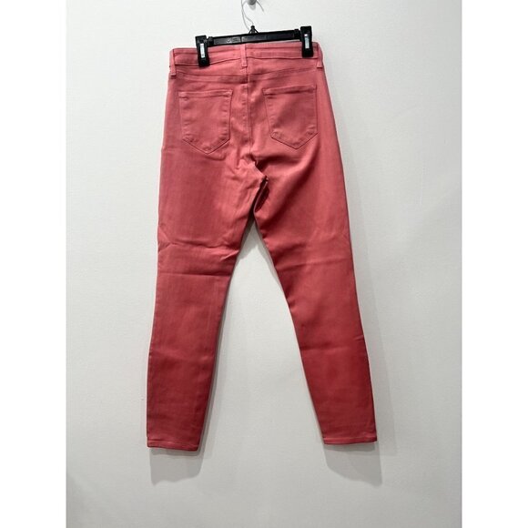 New L'Agence Size 27 Margot Skinny High Rise Stretch Dusty Rose Coated Jeans - Picture 13 of 15